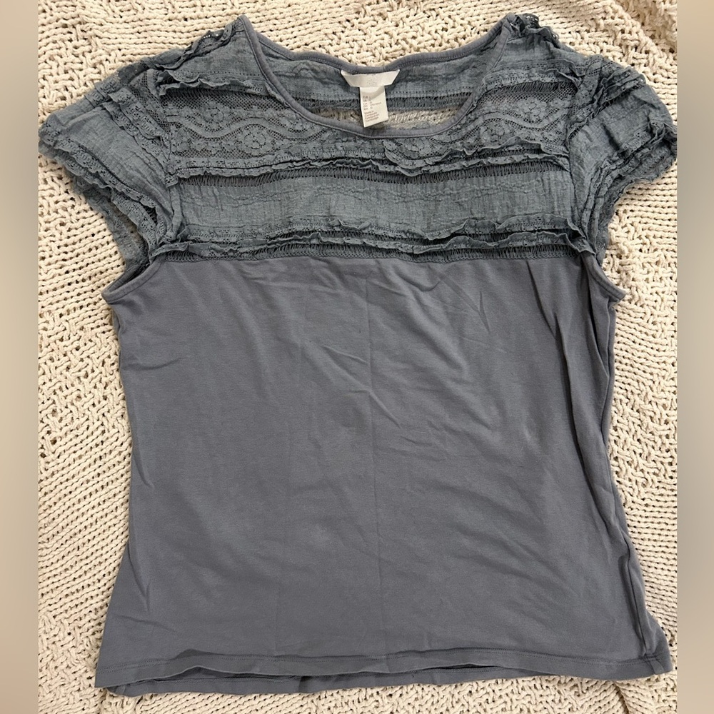 3 for $15 🌸H&M Lace Illusion Top sz L